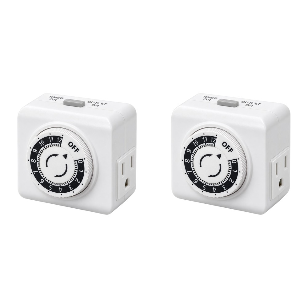 2 Pack 24 Hour Indoor Mechanic - Timer Dual Outlet recension och pris